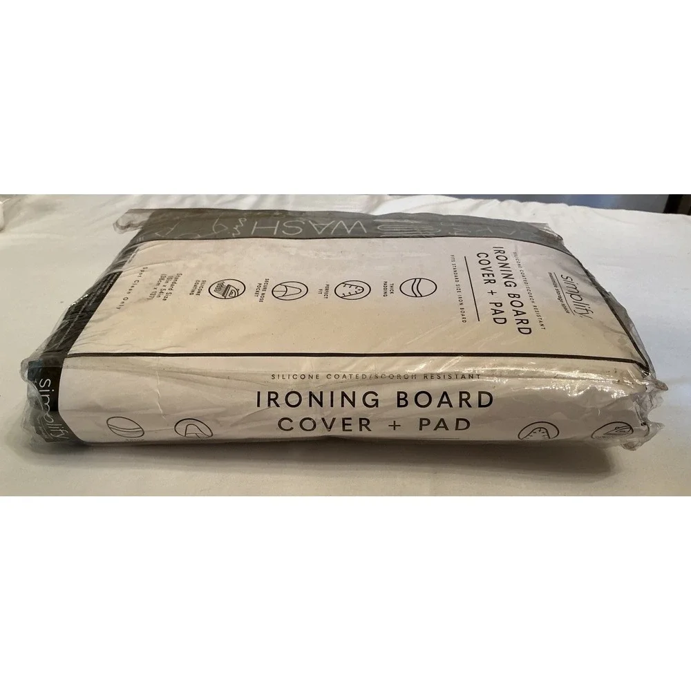 NEW Simplify Silicone Coated Ironing Board Cover & Pad Gray 15x54 Standard Size